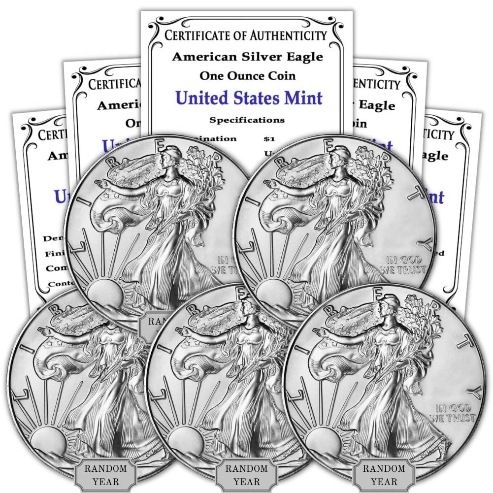 Discover the Value: 5 oz Silver American Eagle Coins - Uncirculated with Authenticity!